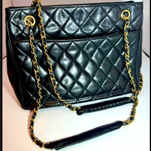 Chanel Black Quilted Leather Chain Bag